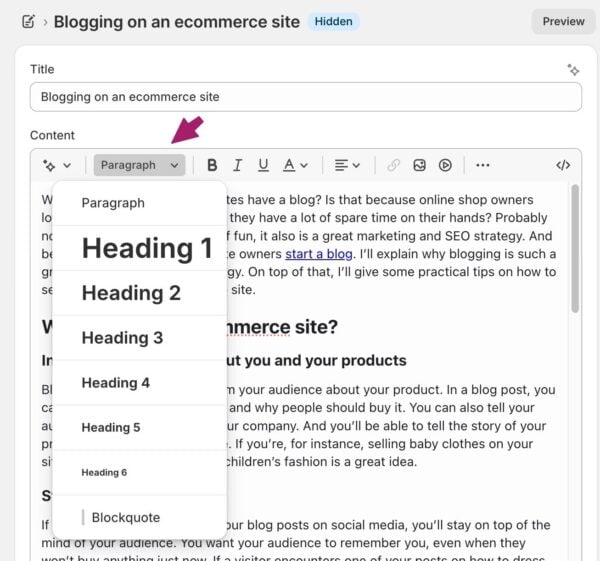 How to use headings on your site